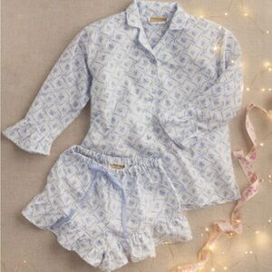 XS - LoveShackFancy Floral Trellis Sateen Pajama Set